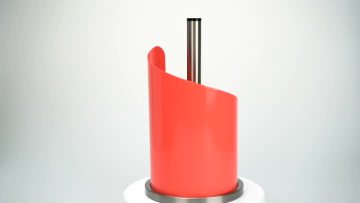 red paper towel holder