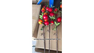 ZhiXia High-Quality Foam 9-Flower Artificial Pomegranate Fruit Branches for Home Decoration1