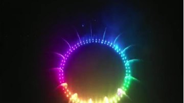 a circle lake music fountain