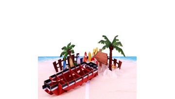 3D ocean theme greeting card