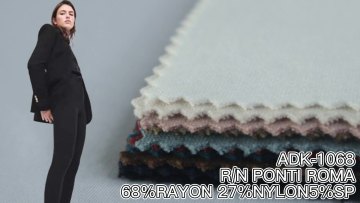 Free sample textiles  roma fabric 330gsm rayon nylon spandex for trousers pants nr roma garment1