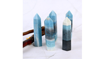 High Quality Wholesale Polished Trolleite Cutbase Crystal Tower Point Blue Trolleite Point for Decoration1