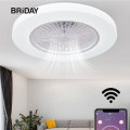 bluetooth white smart modern led ceiling fan lamps with lights app remote control ventilator lamp Silent Motor bedroom decor
