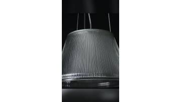 Striped glass round lampshade LED pendant light