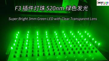 Super Bright 3mm Green LED with Clear Lens