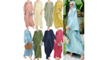 M218 New Stylish Turkish Islamic Clothing Wholesale  STAIN ABAYA Muslim Women Dresses Marocaine Kaftan1