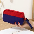 3 Layer Canvas Phone Bag Women Wallets Solid Short Wallet Three-Layer Zipper Gift Card ID Holders Walles Key Coin Purses Bags