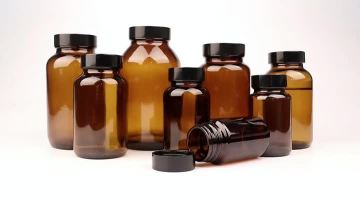 amber glass medicine bottle 