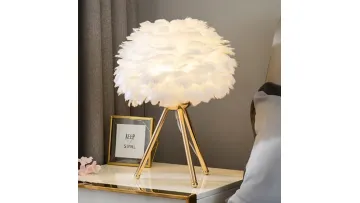 Feather Desk Lamp, Bedside Lamp, Triangular Bedroom Lamp LED Desk Lamp1