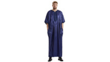 2024 New Style Islamic Clothing Muslim Solid Color Long Robe for Men Daily Wear Middle Sleeve Thobe1