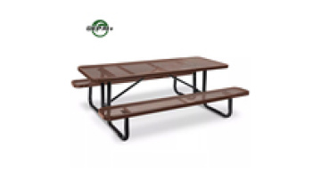 Outdoor Furniture 6ft 8ft Rectangular Steel Picnic Tables for Street Side1