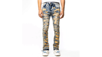 Factory Wholesale Custom New Designer Stacked Ripped Skinny Slim Fashion Men'S Jeans Pants1