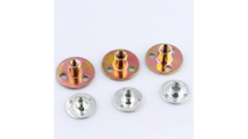 Furniture Hardware Butt Iron Nut Pair Lock Cylindrical Splint Nut 3 Hole Round T Type Nut for Furniture Splint1