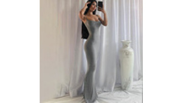 Custom Sexy Maxi Dress Short Sleeve Puff Sleeve Long Flowy a Line Dresses Women's Summer Natural Trade Assurance Simple Adults1
