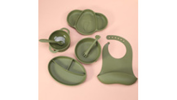 Travel Eco Friendly Silicone Baby Toddler Children Feeding Bowl Full Set Gift Set Dinosaur Elephant Tableware Set Accessories1
