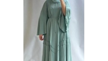 Wholesale  2024 Designs  Islamic Muslim Dubai Qatar Rhinestones Abaya  Dubai Rayon Abaya With Belt1