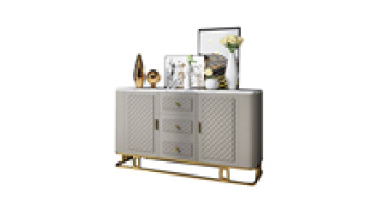 Customizable modern sideboard cabinet leather and marble display cabinets dining room furniture1