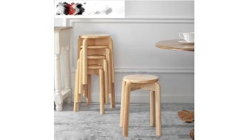 Minimalist Wooden Stool Solid Square Stool