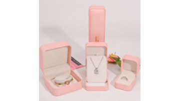 Han Hong New custom logo jewelry packaging box pink leather jewelry box Square earrings necklace jewelry ring box1