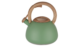 FH-607 Green tea pot with wood grain handle