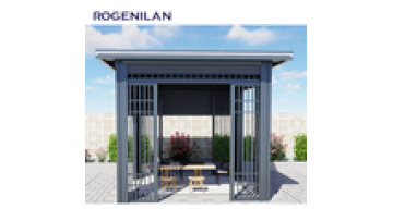 Rogenilan Modern Electric Retractable Bioclimatic Sunshade Aluminium Gazebo Waterproof And Insulated1