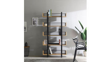 PLS01+02 Modern Industrial Bookshelf with Metal Mesh Back