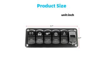 Dc 12V 24V 6 Gang Panel Switch 4.8A Plug Socket Marine Boat Aluminum Dual voltmeter Switch Panel1