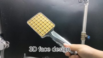 New 3D Face Design Bathroom ABS Plastic Portable Handheld High Pressure Golden Color Shower Head1