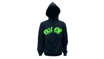 red green blue puff print hoodie