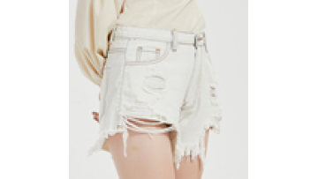 Sexy Shorts for Girls Plus Size Raw Edge High Waisted White Denim Shorts for Women1