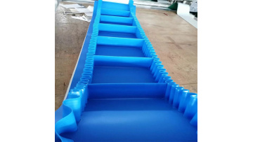 Blue PU Cleated Conveyor Belt With Baffle