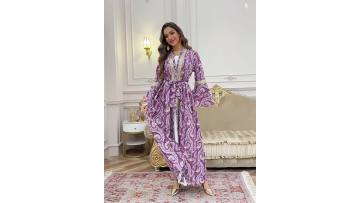 Embroidered Belted Abaya Dress Set (1)