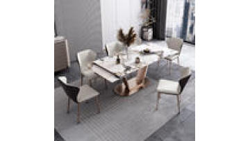 Slate expandable dining table light luxury modern foldable dining table and chair combination rectangular home1