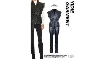VEST QUILTING FAUX LEATHER