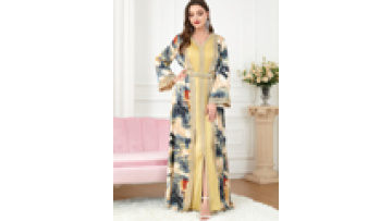 2023 Muslim Islamic Abaya Muslim Ladies Abaya Modest Long Sleeve Dress and Open Abaya Islamic Clothing Set1