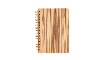 Wood material cover spiral notebook