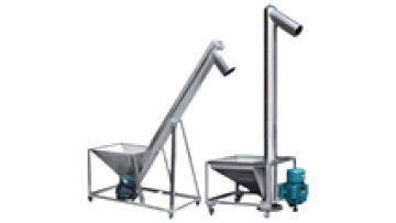 Powder Particle Conveyors Automatic 304 Steel Material Inclined Circular Tube  Screw Conveyor1