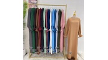 Islamic Prayer  Solid Color Dress Long Abaya  Dress1