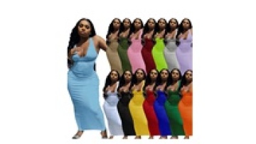Round Neck Sleeveless Bodycon Maxi Elegant Women Summer Party Long Casual Dress1