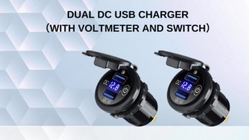 12V 24V 36W Aluminum QC3.0 Dual USB Fast Charger Socket Power Outlet with Voltmeter Switch for Car Boat Marine ATV Truck1