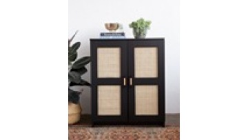 2024  new fashion  nordic style natural sideboard display  modern designs storage  living room wood kitchen rattan cabinet1