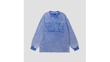 Custom Printed 100% Cotton Sweatshirt Acid Wash Sweatshirt Mens Crew Neck Letter Embroidered pullover Hoodie1