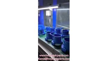 Blue connector injection molded part