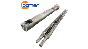 110-22 Parallel Twin Screw Barrel, 2-Zone External Oil Cooling with Pre-Installed Copper Tubes & Alloy Internal Oil Cooling