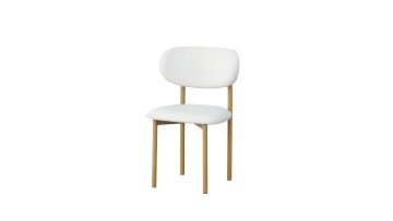 BR-25A04 Minimalist Plush Fabric Chair with Iron Pipe Legs