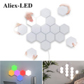 LED DIY Hexagonal Wall Lamp Bedroom Decor Night Light Touch Sensor Magnetic Quantum Lamps for Home Decoration Honeycomb Lights