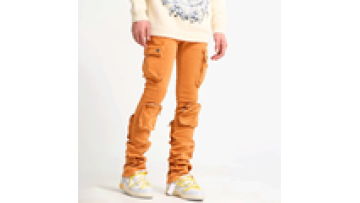 Orange Men's Used Cargo Jeans Style Jeans Rip For Men Cotton Skinny Fitting Distressed Patch Wash Denim Mens Jeans1
