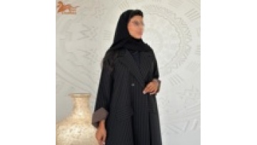 Manufacturer Well Made Abaya Open Front Flower Black Islamic Clothing Women Muslim Dress Ethnic Clothing1