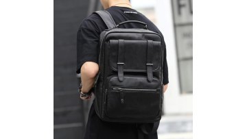 2022 small black sink business cuir boy book bags male leather backpack for teens1