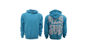 blue back embroidery hoodie